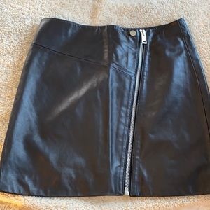 Aqua mini leather skirt